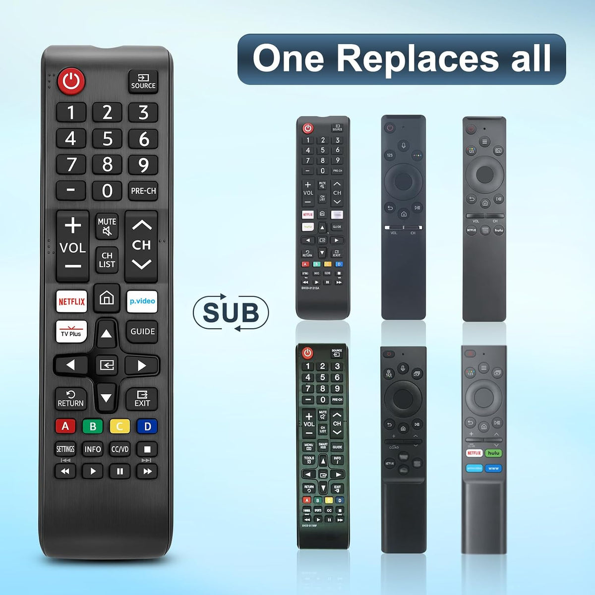 Universal for Samsung-Smart-TV-Remote-Control Replacement【Pack of 2】