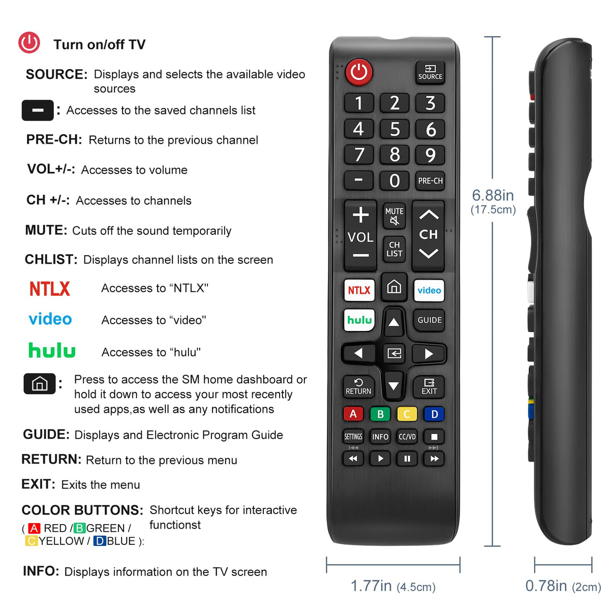 for VIZIO Smart TV Remote Replacement,Universal Control XRT140 for VIZIO TV