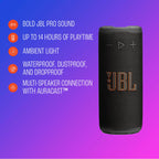 JBL Grip Portable Bluetooth Speaker, Waterproof, Ambient Light - Black