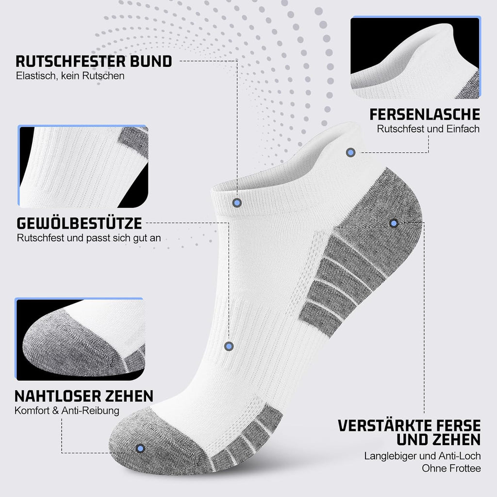 Sneaker Socken Herren Damen 10/20 Paar – Atmungsaktive Sportsocken