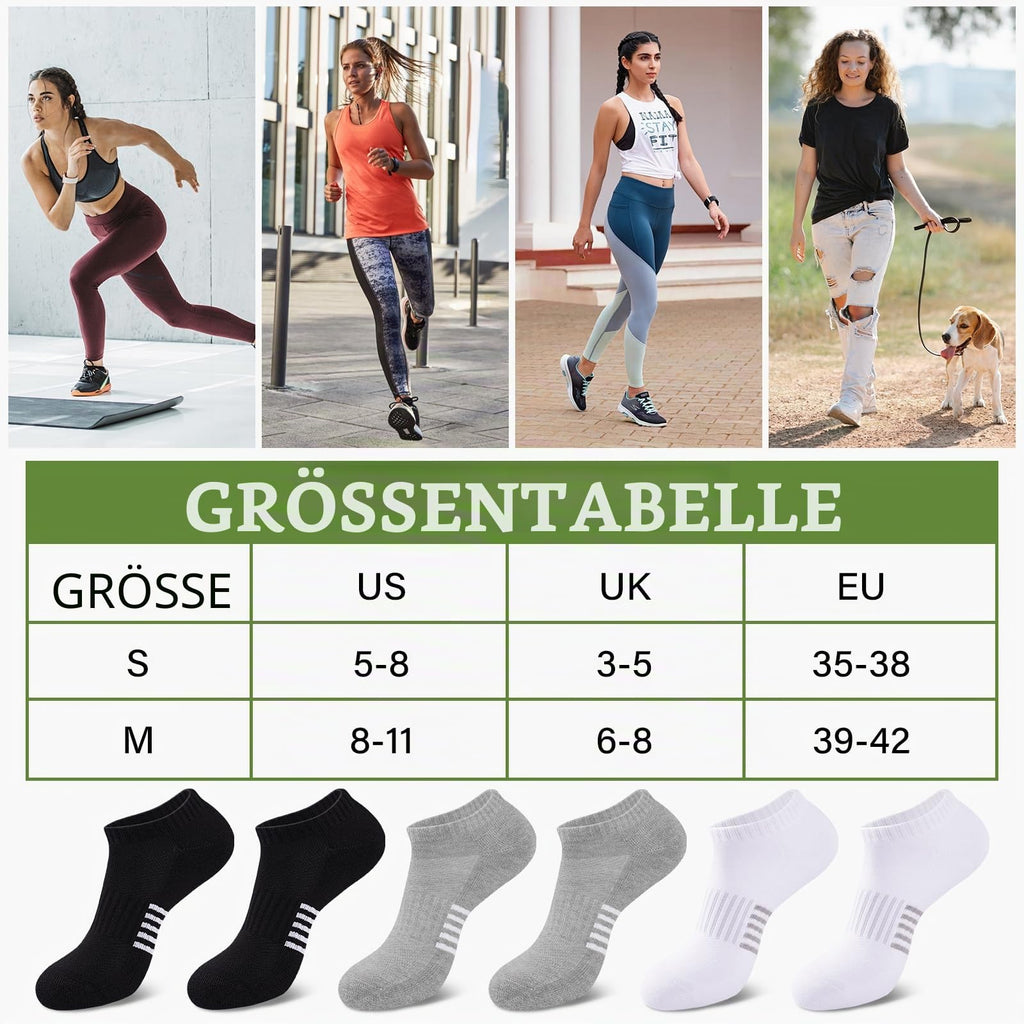 Bambus Sneaker Socken Damen 6/12 Paar, Atmungsaktive Gepolsterte Sportsocken Laufsocken, Anti Schweiß Kurze Socken Damen 39-42 35-38 Bunt, Geschenke für Frauen Sommer