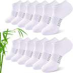 Bambus Sneaker Socken Damen 6/12 Paar, Atmungsaktive Gepolsterte Sportsocken Laufsocken, Anti Schweiß Kurze Socken Damen 39-42 35-38 Bunt, Geschenke für Frauen Sommer