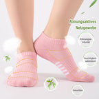Bambus Sneaker Socken Damen 6/12 Paar, Atmungsaktive Gepolsterte Sportsocken Laufsocken, Anti Schweiß Kurze Socken Damen 39-42 35-38 Bunt, Geschenke für Frauen Sommer