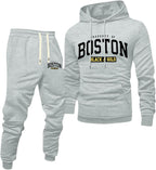 Jogginganzug Herren Frontprint Hoodie Beinprint 2 Teiler Sport Set Herren