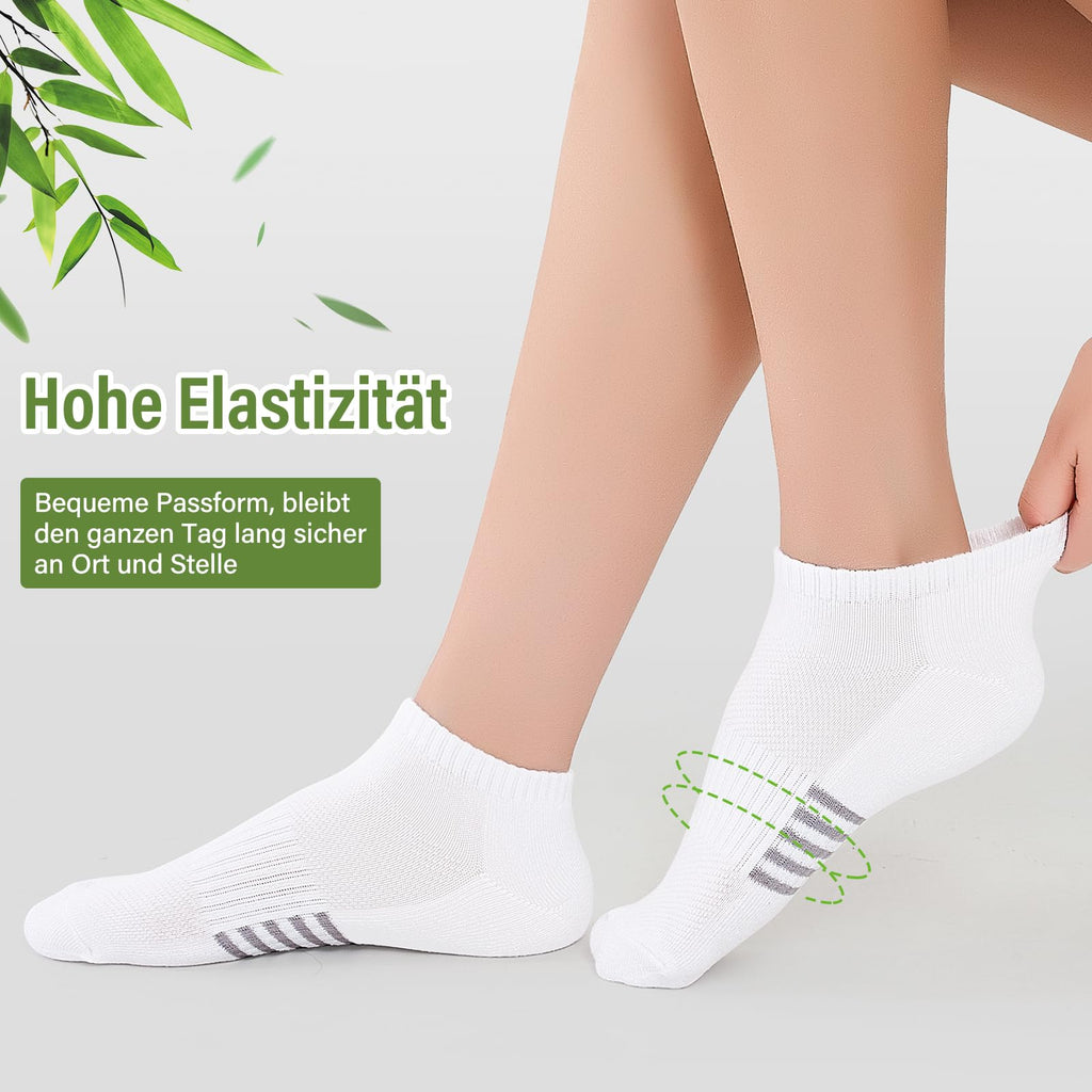 Bambus Sneaker Socken Damen 6/12 Paar, Atmungsaktive Gepolsterte Sportsocken Laufsocken, Anti Schweiß Kurze Socken Damen 39-42 35-38 Bunt, Geschenke für Frauen Sommer