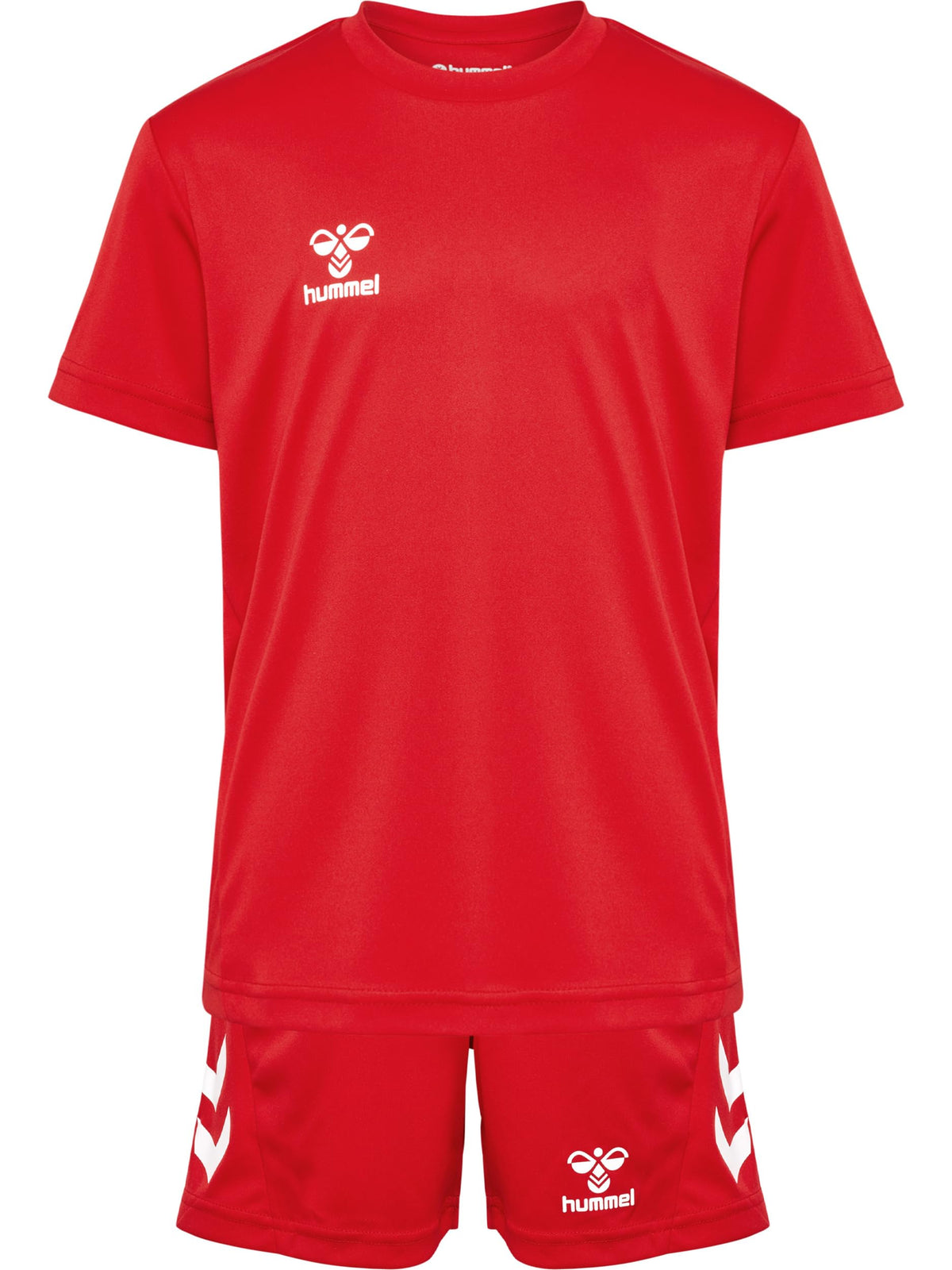 hummel Logo Set Trainingsanzug Kinder - Trikot - Sportanzug für Jungen und Mädchen - Training & Fußball Set mit Shorts und T-Shirt - aus 100% Polyester