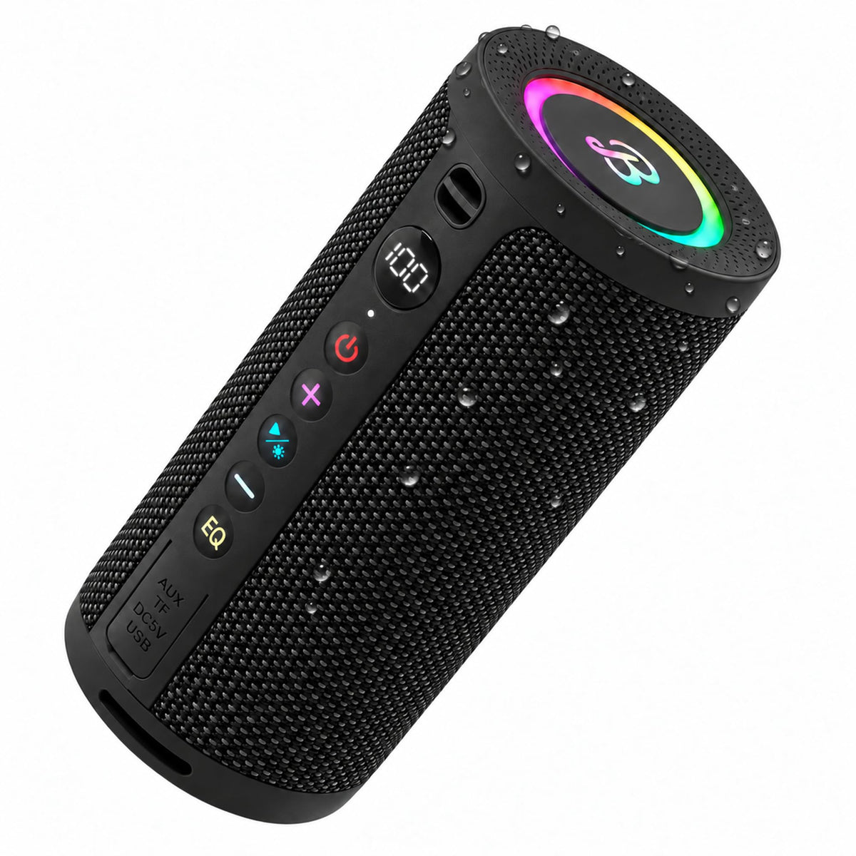 BassBloom Roar 3 Portable Bluetooth Speaker,20W Powerful Sound with Deep Bass,IPX6 Waterproof,24H Playtime,Bluetooth 5.4,RGB Lights,Wireless TWS Pairing (Purple)