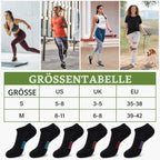 Bambus Sneaker Socken Damen 6/12 Paar, Atmungsaktive Gepolsterte Sportsocken Laufsocken, Anti Schweiß Kurze Socken Damen 39-42 35-38 Bunt, Geschenke für Frauen Sommer