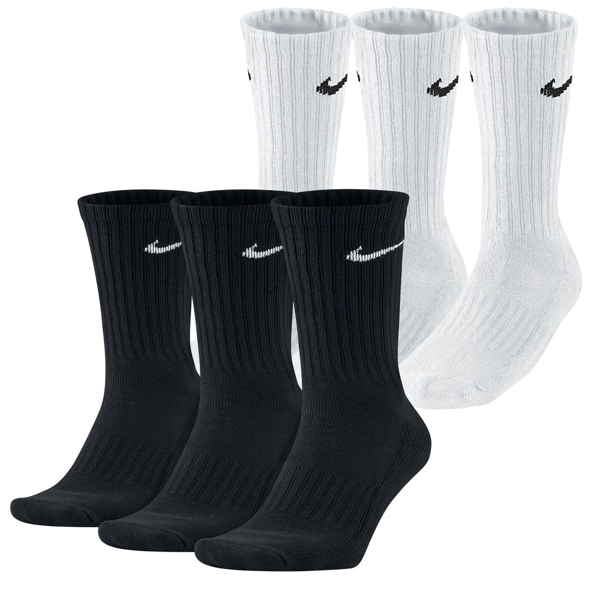 NIKE 6 Paar Socken Herren Damen Weiß Tennissocken Sparset SX7664