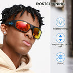 OhO smarta glasögon, polariserade solglasögon med Bluetooth-högtalare, atletisk/utomhus UV-skydd och röstkontroll, unisex