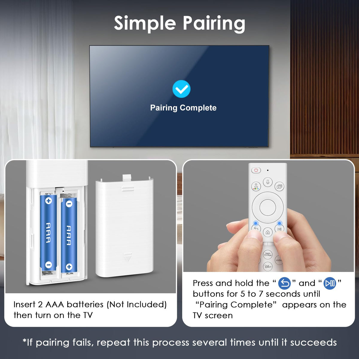 Universal for Samsung-Smart-TV-Remote-Control Replacement【Pack of 2】