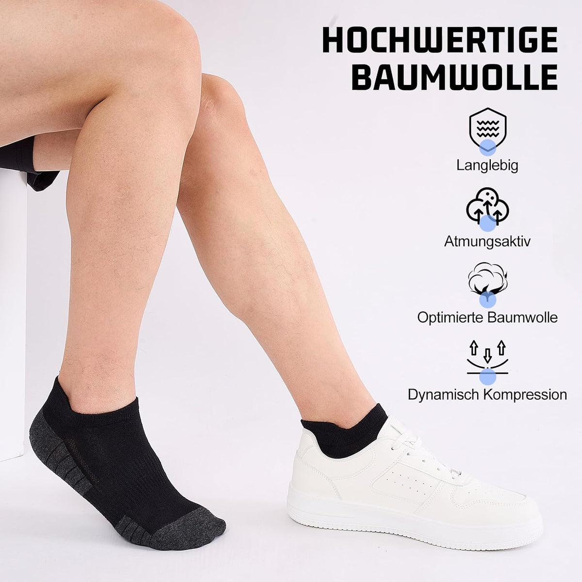 Sneaker Socken Herren Damen 10/20 Paar – Atmungsaktive Sportsocken