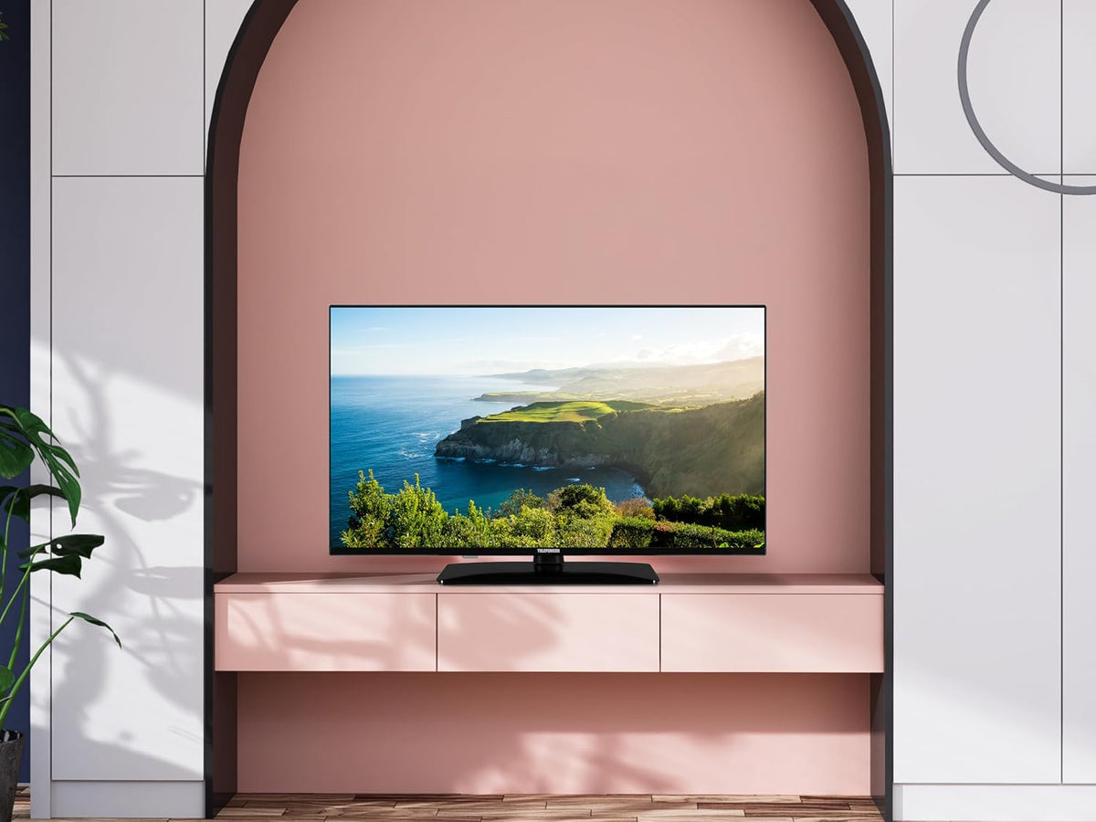 TELEFUNKEN Smart TV 40 tum Full HD TE40750B49V4DAZ, 40 tums LED-TV med integrerad Google Assistant, kompatibel med Google Home, DVB-T2, Dolby Vision HDR10, Android TV, Dolby Audio
