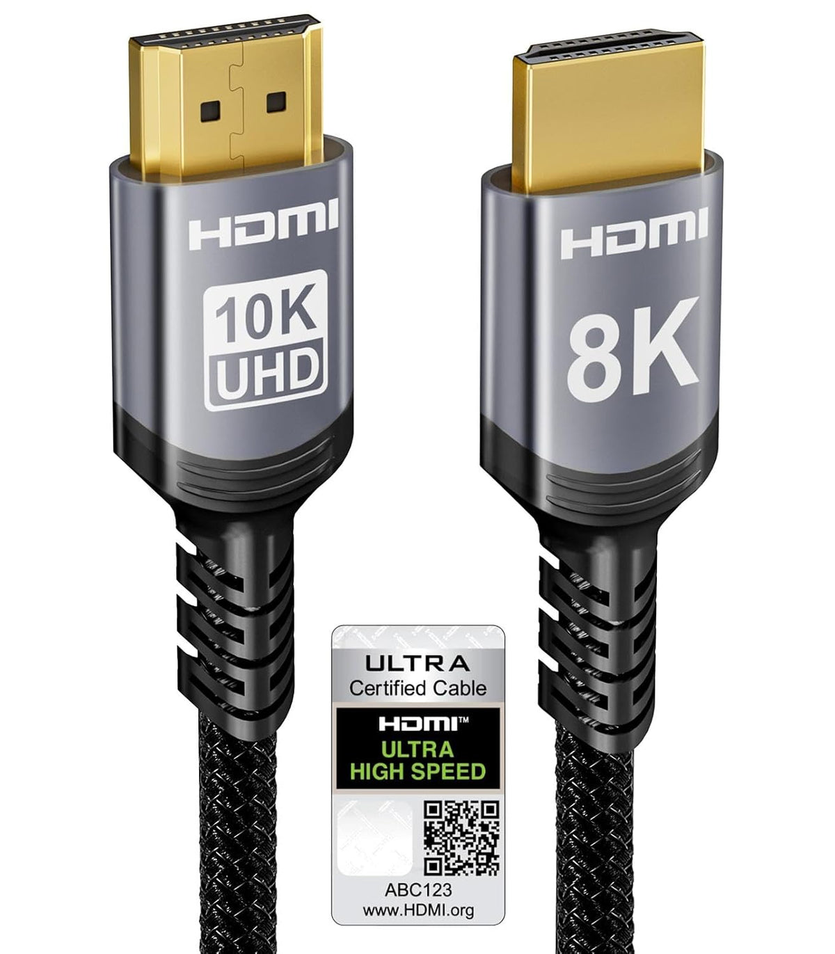 Sniokco 10K 8K 4K HDMI 2.1 Kabel 3M Certifierad 48Gbps Ultra Hög Hastighet