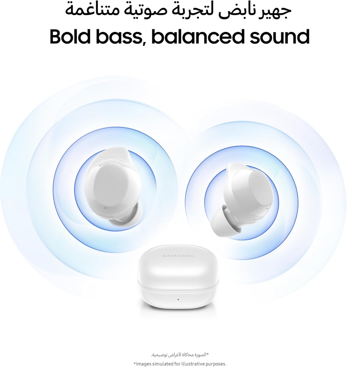 Samsung Galaxy Buds Core True trådlösa Bluetooth-öronsnäckor, aktiv brusreducering, säker passform med vingspets, enkel parning, automatisk strömbrytare, beröringskontroll, svart (UAE-version)