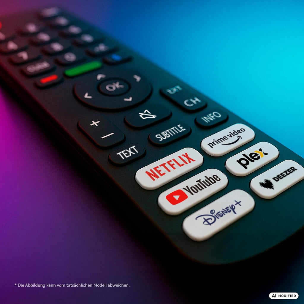 DYON Smart 40 VX-2 Full HD-TV, trippel HD-mottagare (DVB-C/-S2/-T2), App Store, Prime Video, Netflix, YouTube, DAZN, Disney+, svart