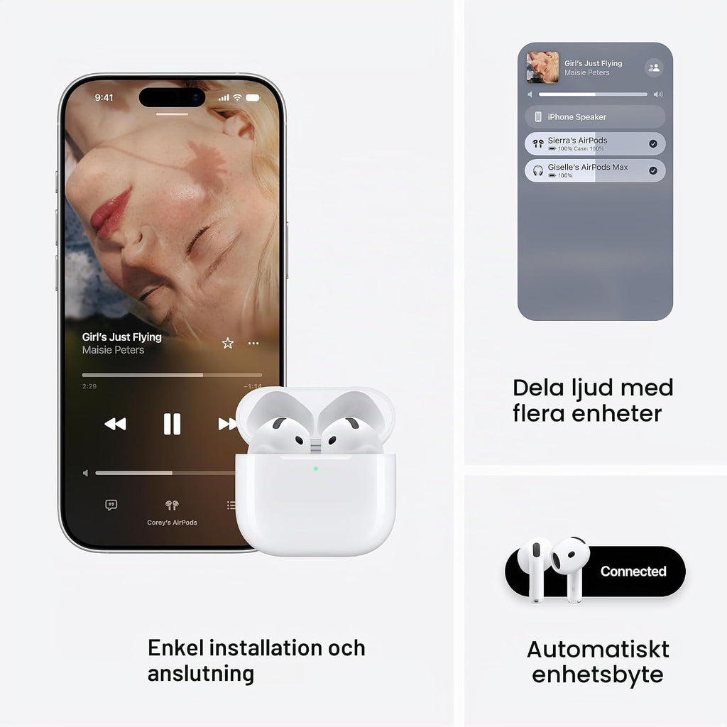 Apple AirPods 5 med trådlöst laddningsetui, trådlösa öronsnäckor