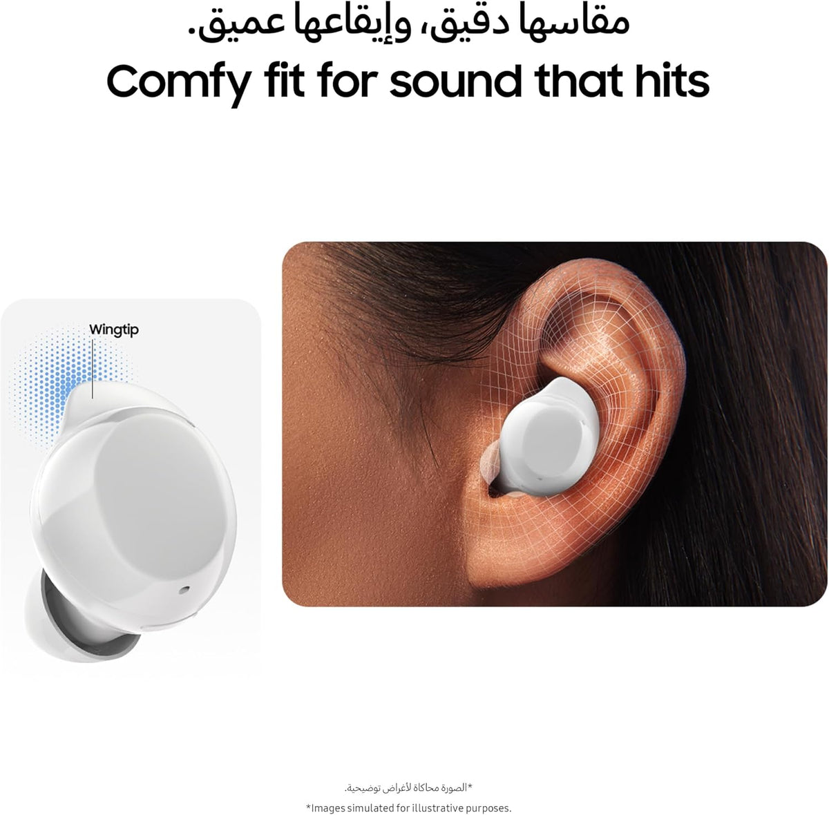 Samsung Galaxy Buds Core True trådlösa Bluetooth-öronsnäckor, aktiv brusreducering, säker passform med vingspets, enkel parning, automatisk strömbrytare, beröringskontroll, svart (UAE-version)