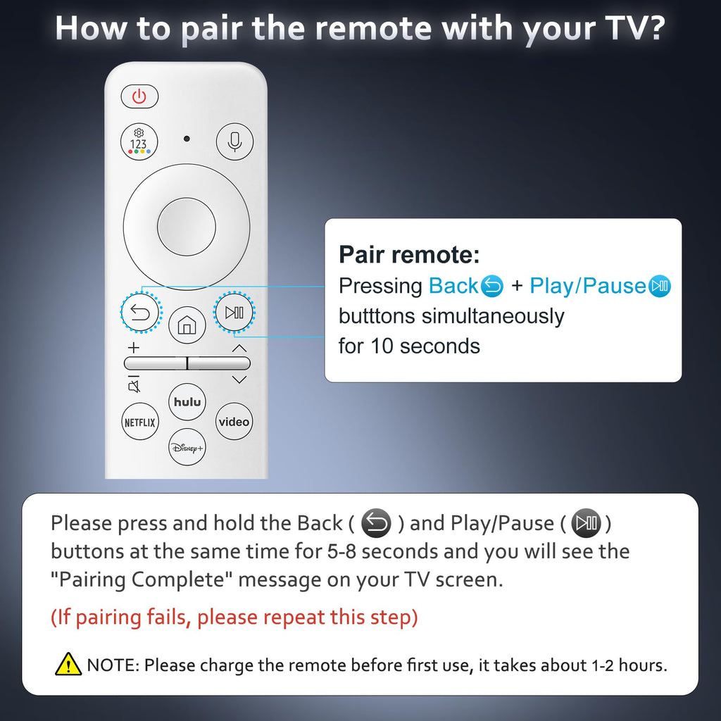 Replacement Voice Remote for Samsung-TV-Remote Control Compatible for All Samsung with Voice Function Smart Curved Frame QLED LED LCD 8K 4K TVs