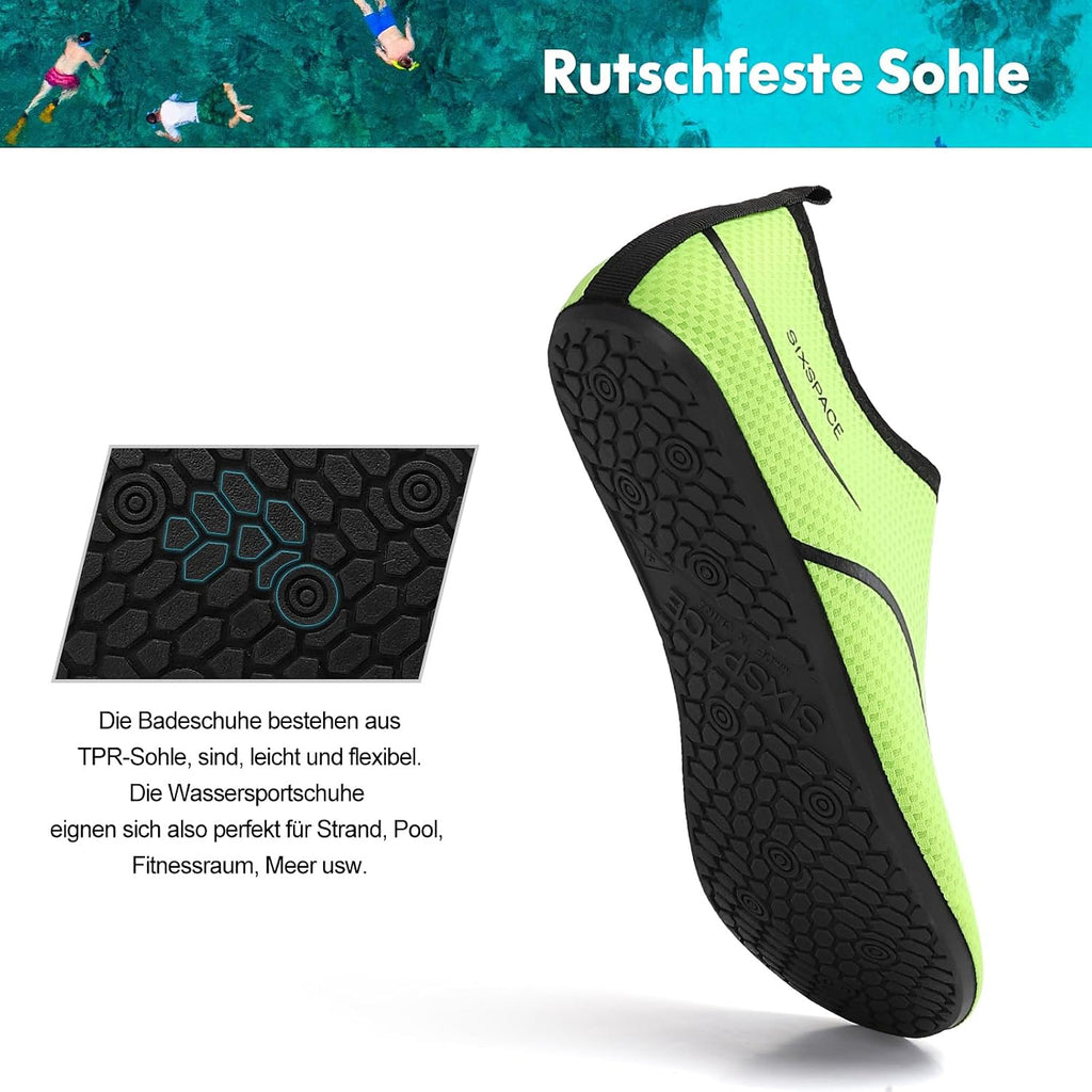 Sixspace Unisex Badeschuhe Wasserschuhe mit Rutschfester Sohle, Gr.34-47