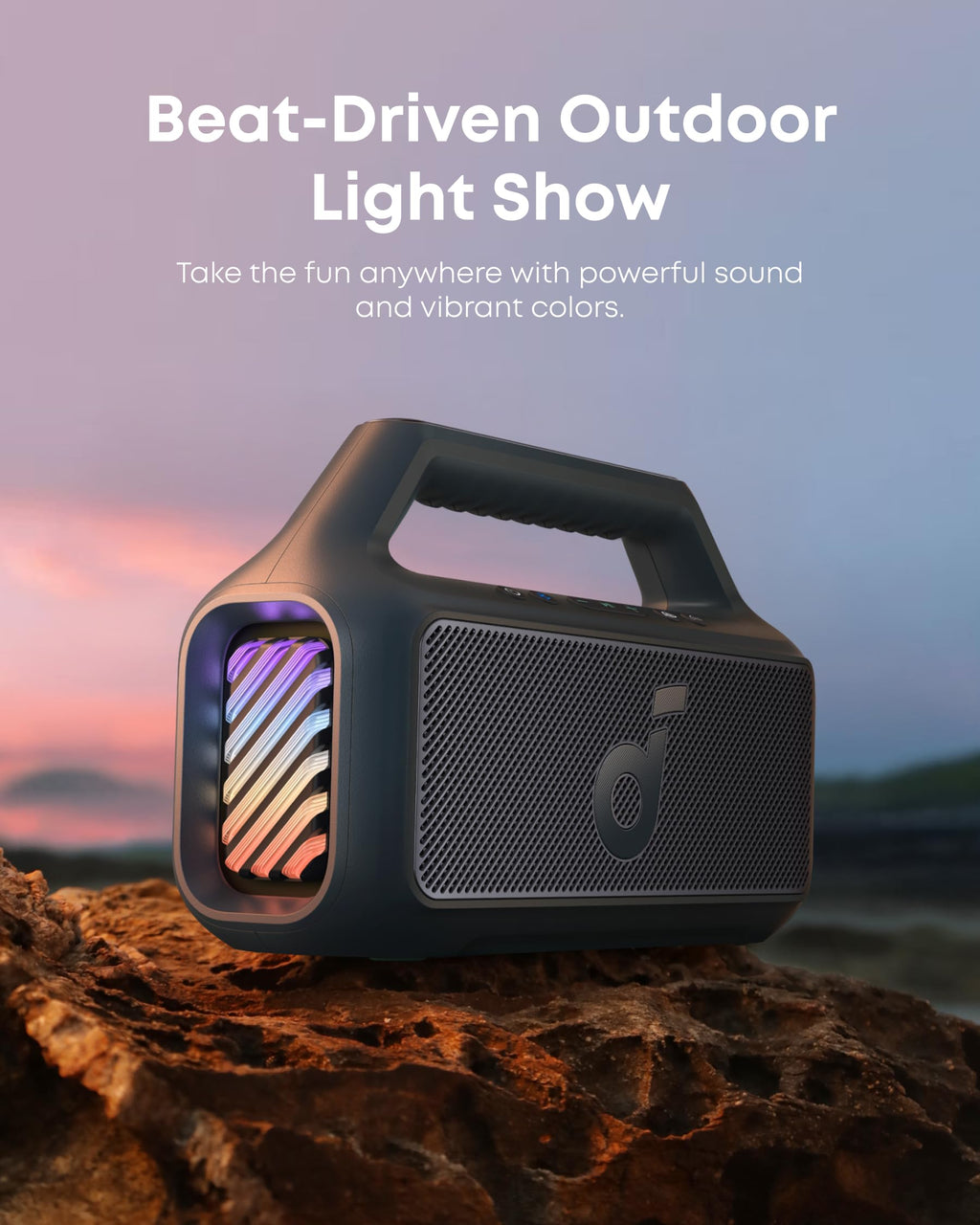 Soundcore Boom 2 by Anker, 80W Outdoor Bluetooth Speaker, 24H Playtime