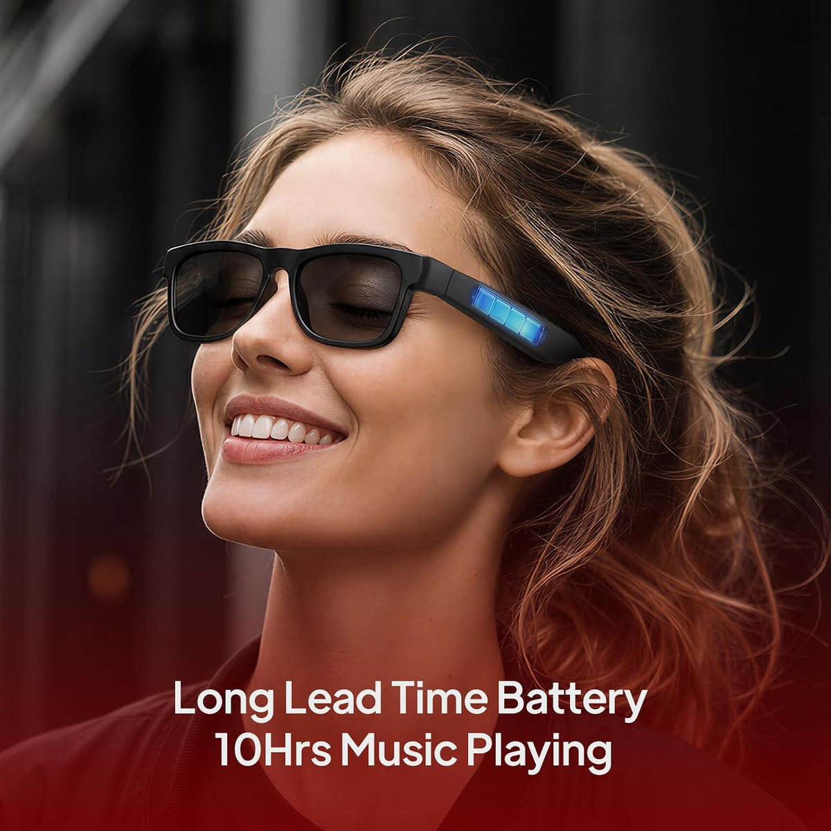 OhO smarta glasögon, polariserade solglasögon med Bluetooth-högtalare, atletisk/utomhus UV-skydd och röstkontroll, unisex
