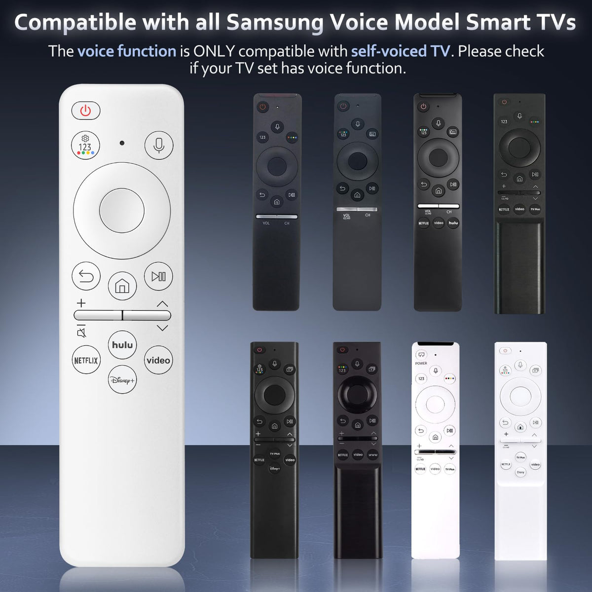 Replacement Voice Remote for Samsung-TV-Remote Control Compatible for All Samsung with Voice Function Smart Curved Frame QLED LED LCD 8K 4K TVs