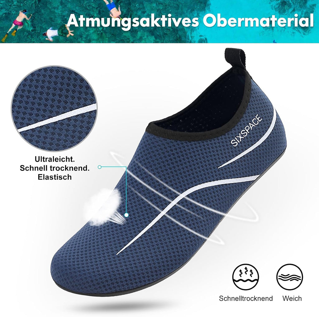 Sixspace Unisex Badeschuhe Wasserschuhe mit Rutschfester Sohle, Gr.34-47