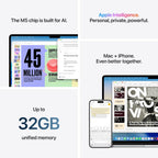Apple MacBook Air 15,3-tum med M5-chip: Byggd för AI, Liquid Retina-skärm, 16GB enhetligt minne, 512GB SSD, 12 MP Center Stage-kamera, Touch ID, wifi 7, himmelsblå
