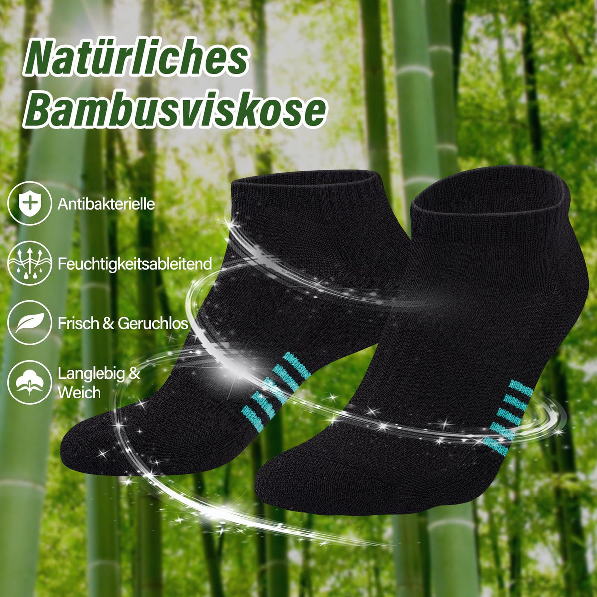 Bambus Sneaker Socken Damen 6/12 Paar, Atmungsaktive Gepolsterte Sportsocken Laufsocken, Anti Schweiß Kurze Socken Damen 39-42 35-38 Bunt, Geschenke für Frauen Sommer