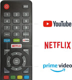 DYON Smart 40 VX-2 Full HD-TV, trippel HD-mottagare (DVB-C/-S2/-T2), App Store, Prime Video, Netflix, YouTube, DAZN, Disney+, svart