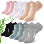 Bambus Sneaker Socken Damen 6/12 Paar, Atmungsaktive Gepolsterte Sportsocken Laufsocken, Anti Schweiß Kurze Socken Damen 39-42 35-38 Bunt, Geschenke für Frauen Sommer