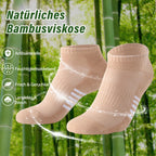 Bambus Sneaker Socken Damen 6/12 Paar, Atmungsaktive Gepolsterte Sportsocken Laufsocken, Anti Schweiß Kurze Socken Damen 39-42 35-38 Bunt, Geschenke für Frauen Sommer