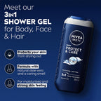 NIVEA MEN Protect and Care 3-i-1 Duschgel för Ansikte, Hår & Kropp, 250 ml