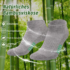Bambus Sneaker Socken Damen 6/12 Paar, Atmungsaktive Gepolsterte Sportsocken Laufsocken, Anti Schweiß Kurze Socken Damen 39-42 35-38 Bunt, Geschenke für Frauen Sommer