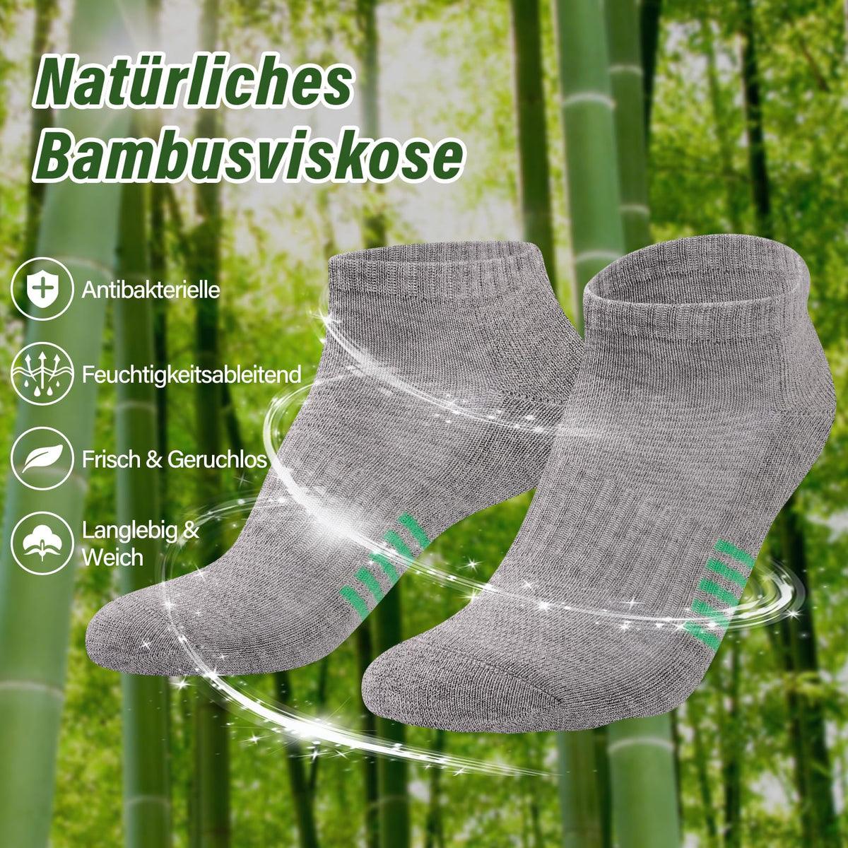 Bambus Sneaker Socken Damen 6/12 Paar, Atmungsaktive Gepolsterte Sportsocken Laufsocken, Anti Schweiß Kurze Socken Damen 39-42 35-38 Bunt, Geschenke für Frauen Sommer