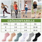 Bambus Sneaker Socken Damen 6/12 Paar, Atmungsaktive Gepolsterte Sportsocken Laufsocken, Anti Schweiß Kurze Socken Damen 39-42 35-38 Bunt, Geschenke für Frauen Sommer