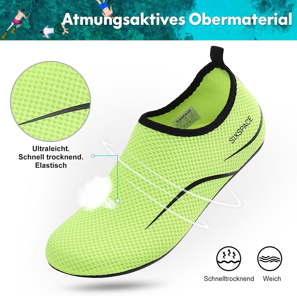 Sixspace Unisex Badeschuhe Wasserschuhe mit Rutschfester Sohle, Gr.34-47