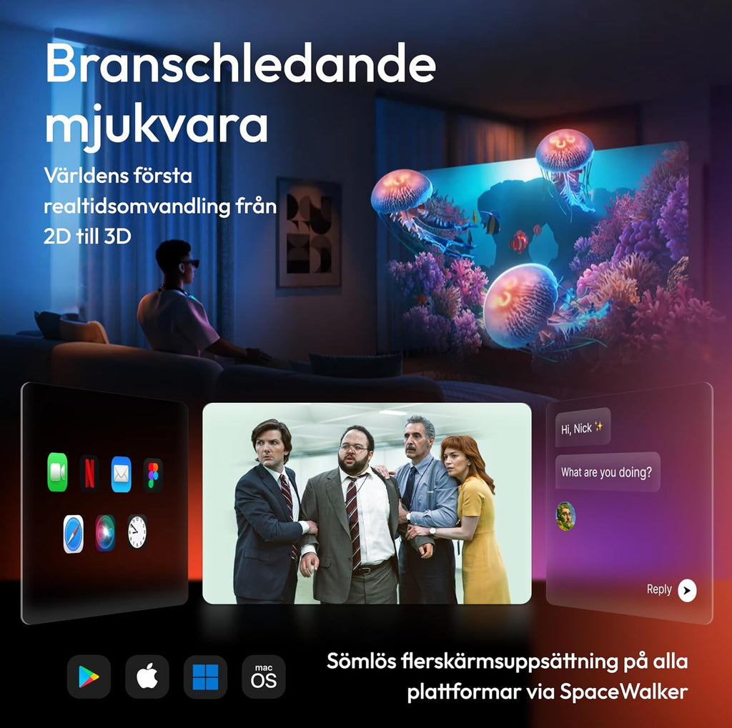 VITURE Luma Pro XR/AR-glasögon, 152" 1200p 1000 nits skarp skärm, 52° FOV