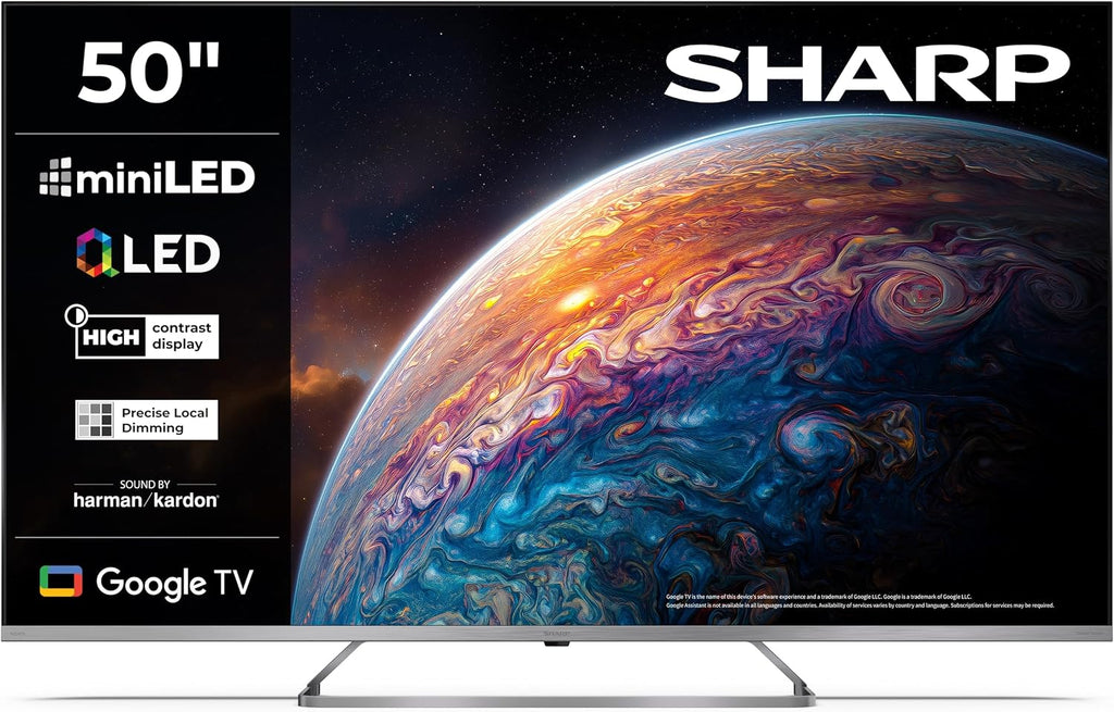 SHARP Smart TV 50 tum 4K Ultra HD Mini LED QLED Harman Kardon HDMI eARC Dolby Vision Dolby Atmos 50JP7365E