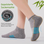 Bambus Sneaker Socken Damen 6/12 Paar, Atmungsaktive Gepolsterte Sportsocken Laufsocken, Anti Schweiß Kurze Socken Damen 39-42 35-38 Bunt, Geschenke für Frauen Sommer