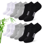 Bambus Sneaker Socken Damen 6/12 Paar, Atmungsaktive Gepolsterte Sportsocken Laufsocken, Anti Schweiß Kurze Socken Damen 39-42 35-38 Bunt, Geschenke für Frauen Sommer