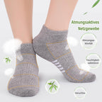 Bambus Sneaker Socken Damen 6/12 Paar, Atmungsaktive Gepolsterte Sportsocken Laufsocken, Anti Schweiß Kurze Socken Damen 39-42 35-38 Bunt, Geschenke für Frauen Sommer