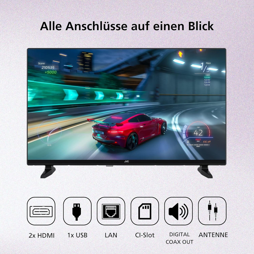 JVC VIDAA LT-40VDF2555 (2026) Smart TV, Full HD HDR, med 100 cm skärmdiagonal och inbyggd trippeltuner, LED-TV
