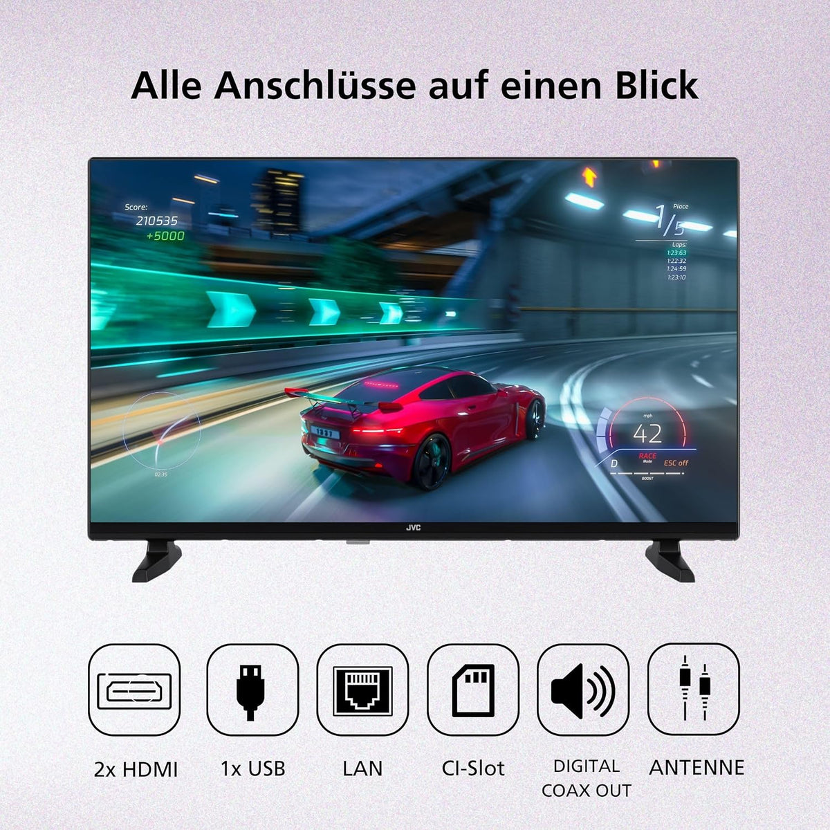 JVC VIDAA LT-40VDF2555 (2026) Smart TV, Full HD HDR, med 100 cm skärmdiagonal och inbyggd trippeltuner, LED-TV