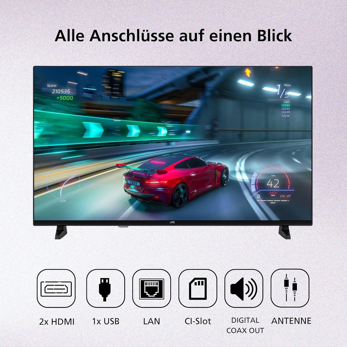 JVC VIDAA LT-40VDF2555 (2026) Smart TV, Full HD HDR, med 100 cm skärmdiagonal och inbyggd trippeltuner, LED-TV