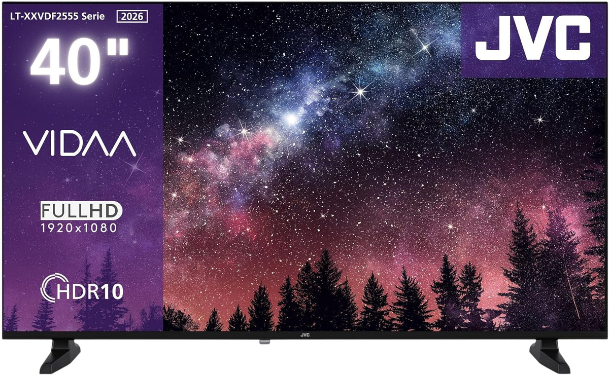 JVC VIDAA LT-40VDF2555 (2026) Smart TV, Full HD HDR, med 100 cm skärmdiagonal och inbyggd trippeltuner, LED-TV