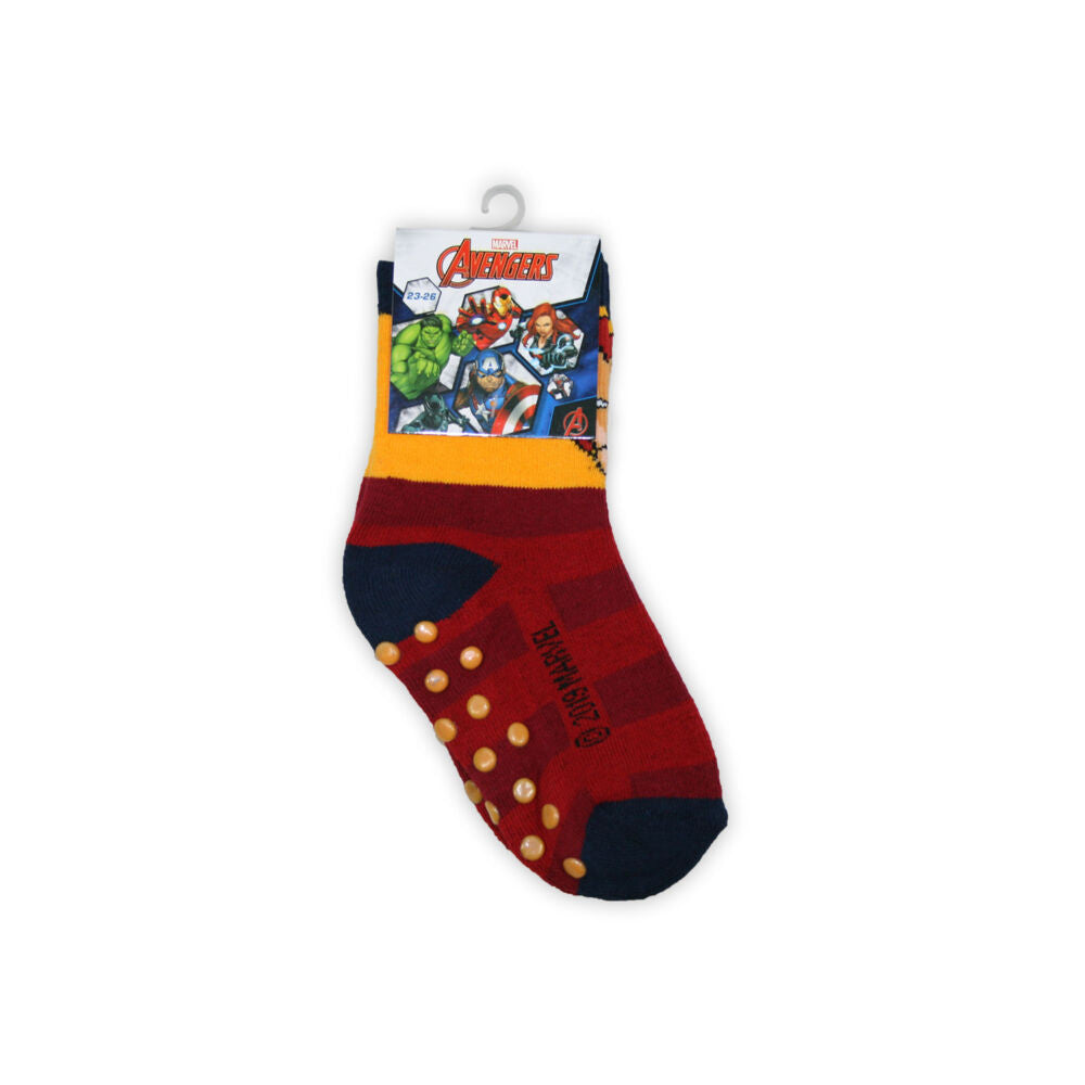 Anti-slip ankle socks for kids - Avengers - teliplüss - yellow-red - 27-30