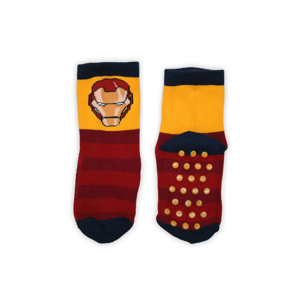 Anti-slip ankle socks for kids - Avengers - teliplüss - yellow-red - 27-30