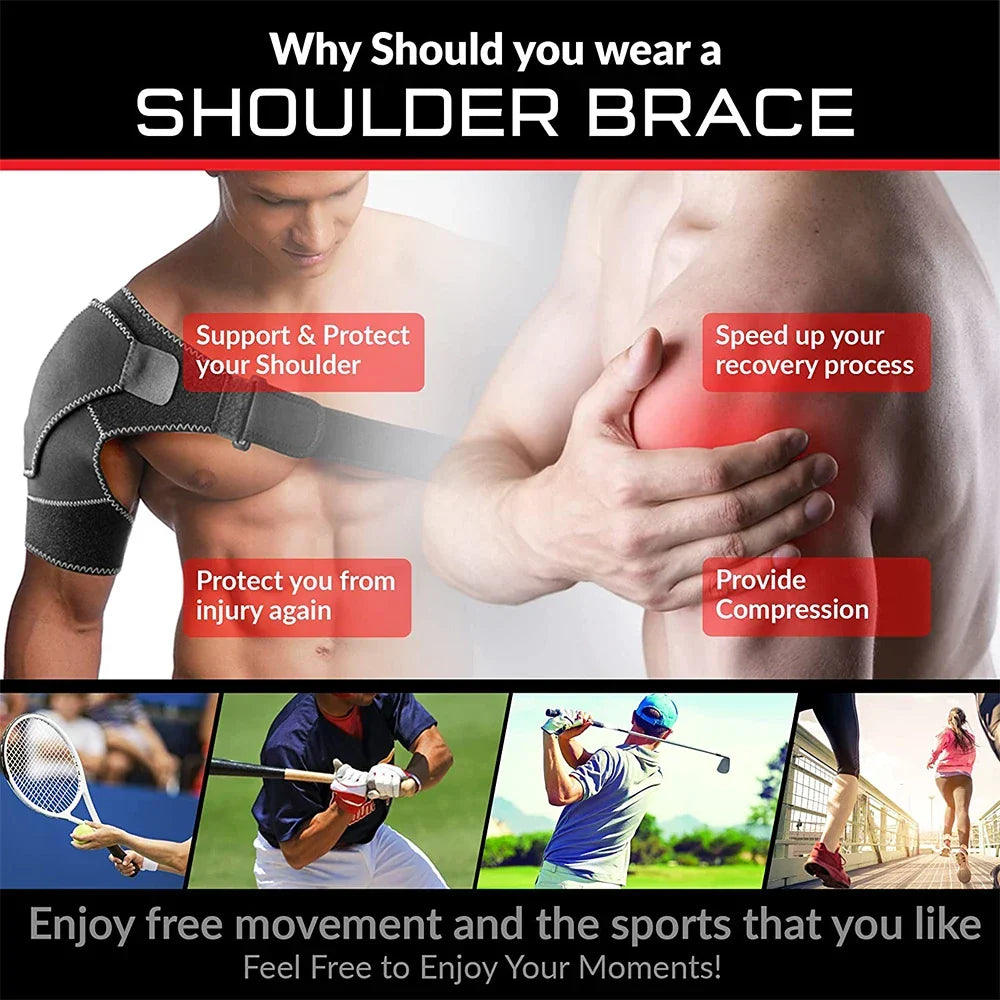 Adjustable Neoprene Shoulder Support Brace Compression Strap Black